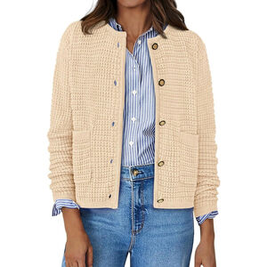 Chunky Knit Cardigan Sweater Button Down Long Sleeve